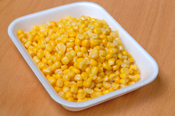 Corn grain in the container