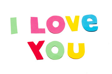 I love you text - white background