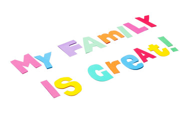 My family is great - white background