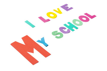 I love my school - white background