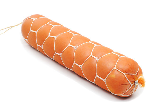 one salami in the grid on white background