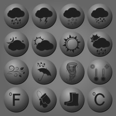 Vector weather icons, web buttons
