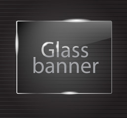 Elegant rectangle glassy transparent shining banner