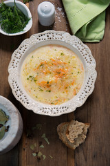 Polish cucumber soup, vegetable soup