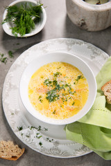 Polish cucumber soup, vegetable soup