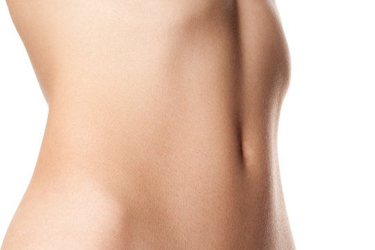 naked stomach of healthy young girl