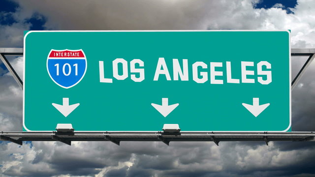 Los Angeles 101 Freeway Sign Fun Font Time Lapse