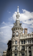 Fototapeta na wymiar Bank, Obraz miasta Madryt, charakterystycznym architekton