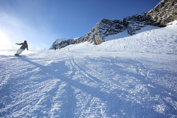 Naklejka na ściany i meble Snowboarding Kaprun Kitzsteinhorn