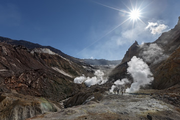 Active volcano of Kamchatka Peninsula