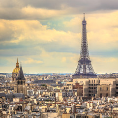 Eiffel Tower in late afternoon ,Paris