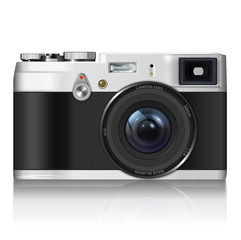 Vintage camera - isolated on white background