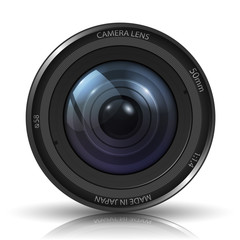 Camera photo lens - isolated on white background