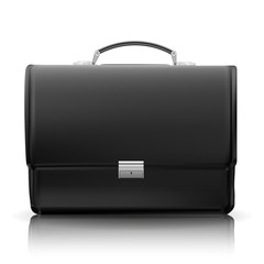 Black business briefcase - isolated on white background