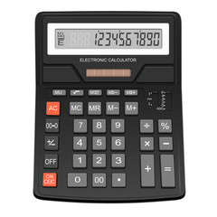 Electronic calculator - isolated on white background