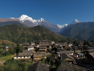 Morning in Ghandruk, famous Gurung village in Nepal