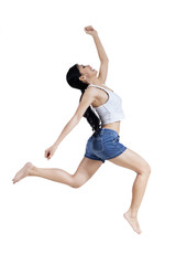 Fototapeta na wymiar Fitness woman jumping