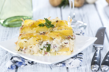 Portion of Potato Gratin