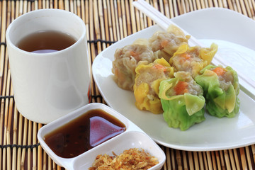 Streamed Dumpling and cup of Tea