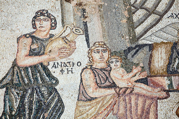 Fototapeta na wymiar Achilles jako mozaice dzieci, Paphos na Cyprze
