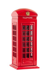 Moneybox representing red british telephone booth