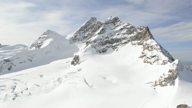 Swiss Alpine Alps mountain landscape. Viewed from Jungfraujoch