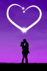 Plakat Romantic couple with heart