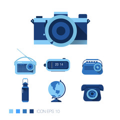 blue retro icons