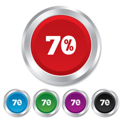 70 percent discount sign icon. Sale symbol.