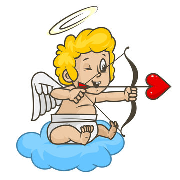 Cupid shoots of bow