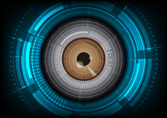 eyeball with technology background