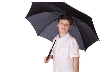 Boy with umbrella