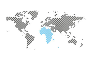 Afrika in Welt-Karte