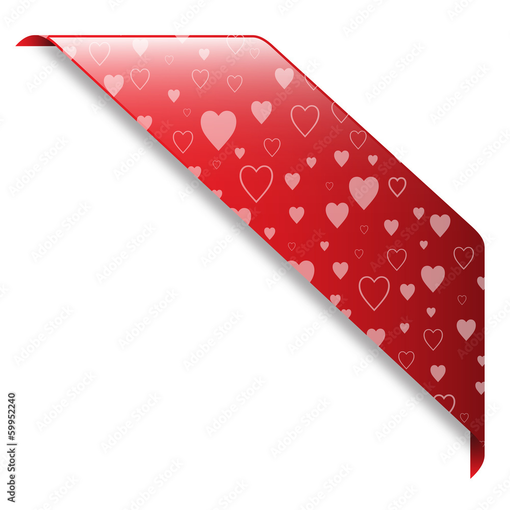 Wall mural VALENTINE banner (hearts ribbon button icon label stamp)