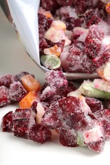 Frozen mixed vegetables with red beets
