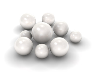 White pearls with clipping path