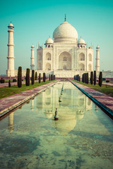 Naklejka premium Taj mahal,famous monument,Greatest marble tomb in India,Agra