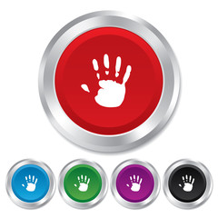 Hand print sign icon. Stop symbol.