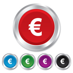 Euro sign icon. EUR currency symbol.