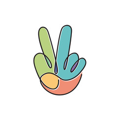 Vector logo scribble victory