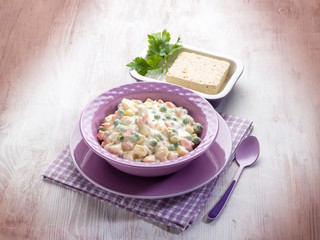 russian salad with tofu cheese