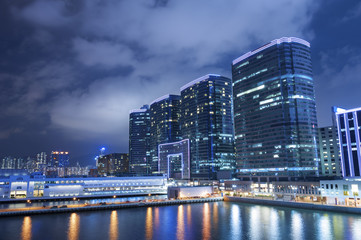 Hong Kong Harbor at night