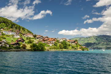 Naklejka premium Lake village