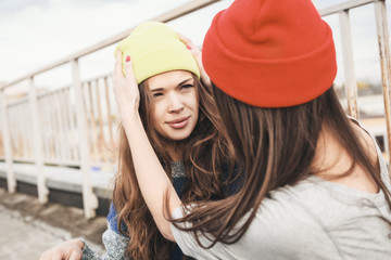 Two young  hipster girl friends © Kaponia Aliaksei