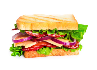Sandwich with sausage and tomato
