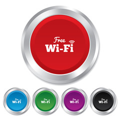 Free wifi sign. Wifi symbol. Wireless Network.