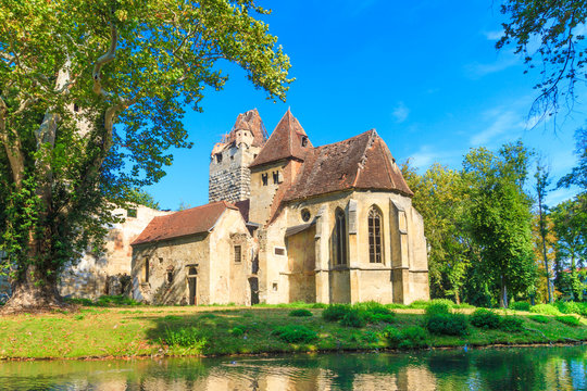 Pottendorf Castle and Gothic Church Ruins near Eisenstadt, Austr