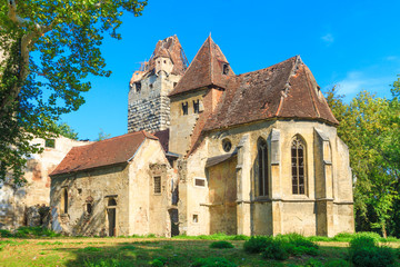 Pottendorf Castle and Gothic Church Ruins near Eisenstadt, Austr