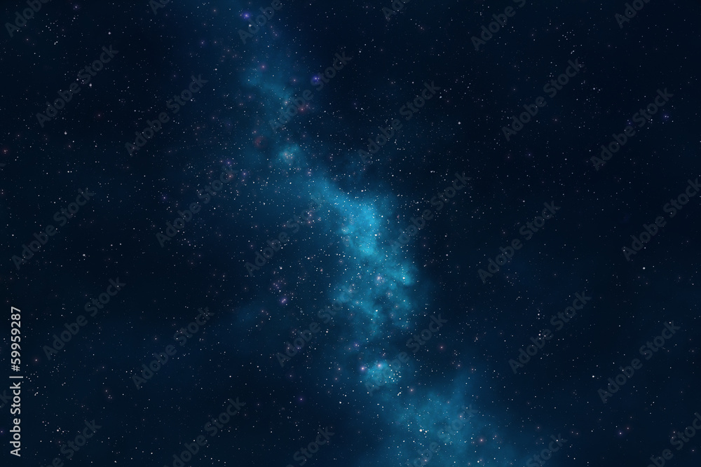 Wall mural night sky - universe filled with stars, nebula and galaxy