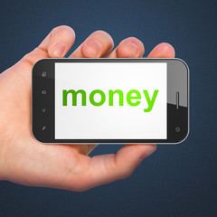 Finance concept: Money on smartphone